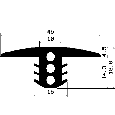 FA 1457 - EPDM Gummi-Profile - Abdeckung und T-Profile FA 1457 - EPDM Gummi-Profile - Abdeckung und T-Profile