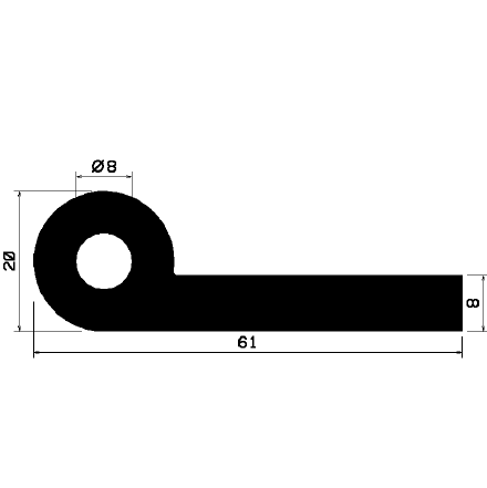 FN 0522 - EPDM-Gummi-Profile - Fahnenprofile bzw. P-Profile