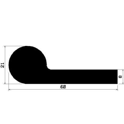 FN 0810 - EPDM-Gummi-Profile - Fahnenprofile bzw. P-Profile