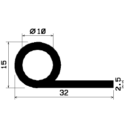 FN-0824 - EPDM-Gummi-Profile - Fahnenprofile bzw. P-Profile