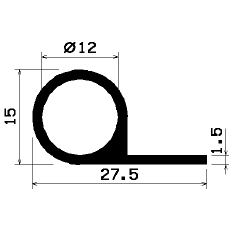 FN 0967 - EPDM-Gummi-Profile - Fahnenprofile bzw. P-Profile