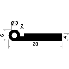 FN 1183 - EPDM-Gummi-Profile - Fahnenprofile bzw. P-Profile FN 1183 - EPDM-Gummi-Profile - Fahnenprofile bzw. P-Profile