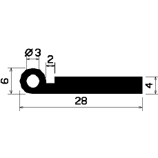 FN 1183 - EPDM-Gummi-Profile - Fahnenprofile bzw. P-Profile