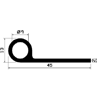 FN 1232 - EPDM-Gummi-Profile - Fahnenprofile bzw. P-Profile FN 1232 - EPDM-Gummi-Profile - Fahnenprofile bzw. P-Profile