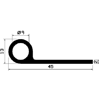 FN 1232 - EPDM-Gummi-Profile - Fahnenprofile bzw. P-Profile