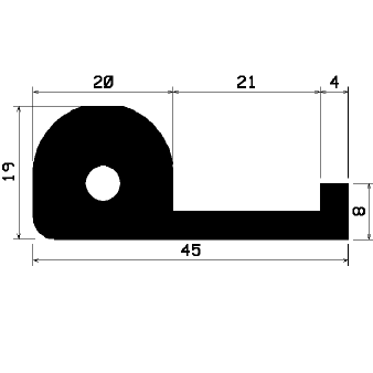 FN 1468 - EPDM gumiprofilok - Lobogó vagy 'P' alakú profilok