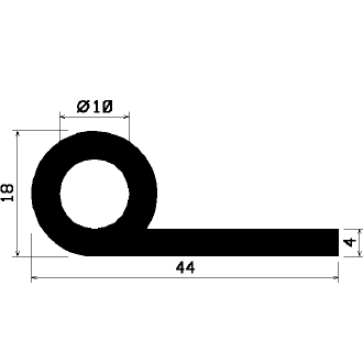 FN 1770 - EPDM gumiprofilok - Lobogó vagy 'P' alakú profilok