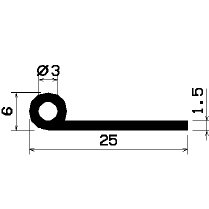 FN - G857 - EPDM-Gummi-Profile - Fahnenprofile bzw. P-Profile