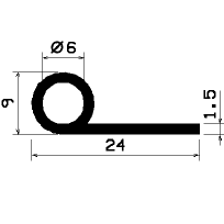 FN 1936 - EPDM-Gummi-Profile - Fahnenprofile bzw. P-Profile