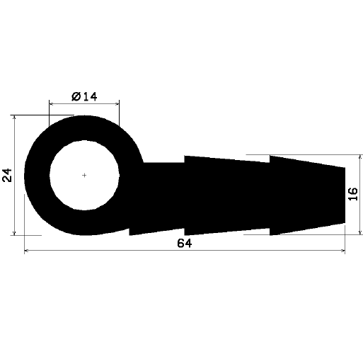 FN - 2159 NBR - EPDM-Gummi-Profile - Fahnenprofile bzw. P-Profile