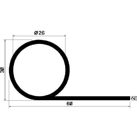FN 2186 - EPDM-Gummi-Profile - Fahnenprofile bzw. P-Profile FN 2186 - EPDM-Gummi-Profile - Fahnenprofile bzw. P-Profile