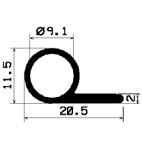 FN - 2203 - EPDM-Gummi-Profile - Fahnenprofile bzw. P-Profile FN - 2203 - EPDM-Gummi-Profile - Fahnenprofile bzw. P-Profile