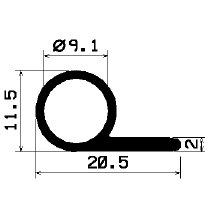 FN - 2203 - EPDM-Gummi-Profile - Fahnenprofile bzw. P-Profile