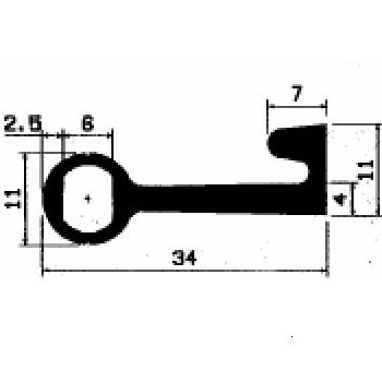 FN 2531 - EPDM-Gummi-Profile - Fahnenprofile bzw. P-Profile FN 2531 - EPDM-Gummi-Profile - Fahnenprofile bzw. P-Profile