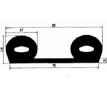 FN 2543 - EPDM-Gummi-Profile - Fahnenprofile bzw. P-Profile FN 2543 - EPDM-Gummi-Profile - Fahnenprofile bzw. P-Profile