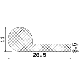 MZS - 25095 - Schaumgummiprofile bzw. Moosgummiprofile - Fahnenprofile bzw. P-Profile