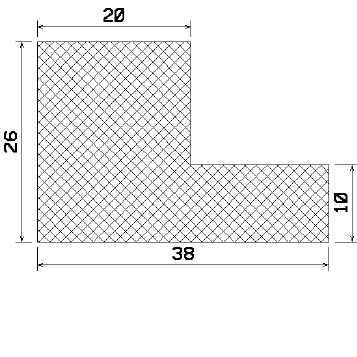 MZS - 25332 1B=26 m - Schaumgummiprofile bzw. Moosgummiprofile - Winkelprofile / L-Profile