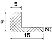 MZS - 25637 1B=100 m - Schaumgummiprofile bzw. Moosgummiprofile - Winkelprofile / L-Profile