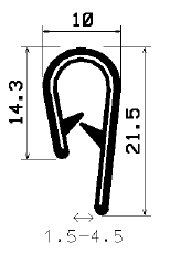 SD-0079 - coextrudált fémbetéttel - Élvédő profilok