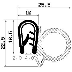 SD-0181 - Co-Ex-Profile mit Metalleinsätze - Kantenschutzprofile SD-0181 - Co-Ex-Profile mit Metalleinsätze - Kantenschutzprofile