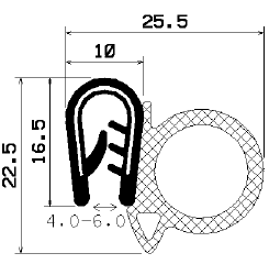 SD-0182 MIN. 1000 m - Co-Ex-Profile mit Metalleinsätze - Kantenschutzprofile SD-0182 MIN. 1000 m - Co-Ex-Profile mit Metalleinsätze - Kantenschutzprofile