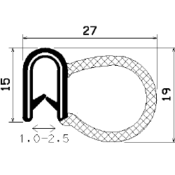 SD-0251 - coextrudált fémbetéttel - Élvédő profilok