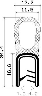 SD-0410 - Co-Ex-Profile mit Metalleinsätze - Kantenschutzprofile