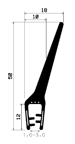 SD-0682 - with coextruded metal insert - Edge protection profiles