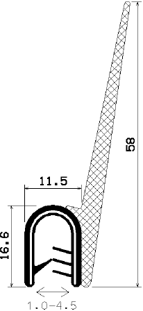 SD-0700 - with coextruded metal insert - Edge protection profiles