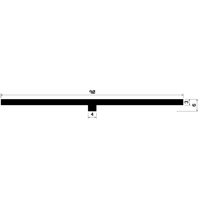 T 1216 - EPDM Gummi-Profile - Abdeckung und T-Profile