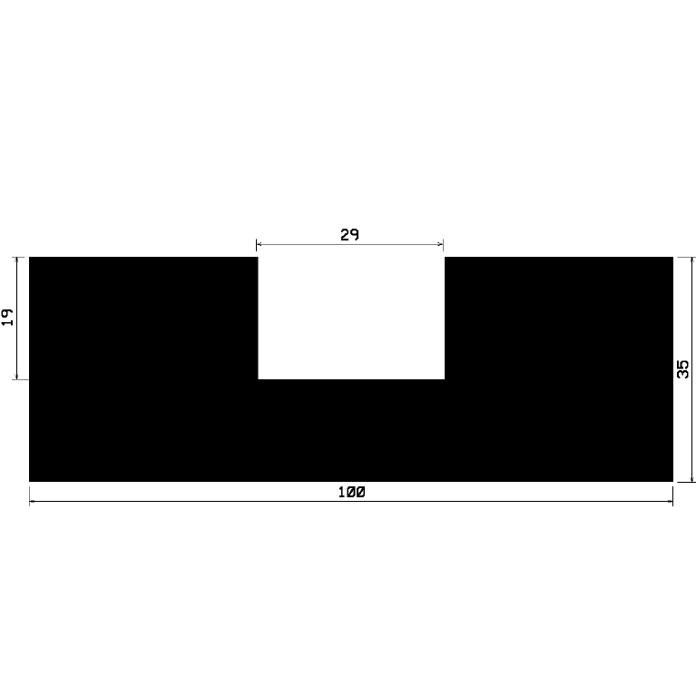 - TU1- 0246 1B= 50 m - Gummiprofile - unter 100 m lieferbar - U-Profile