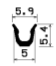 TU1- 1778 1B= 100 m - EPDM-Gummi -Profile - U-Profile