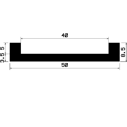 - TU1- G708 - EPDM-Gummi -Profile - U-Profile