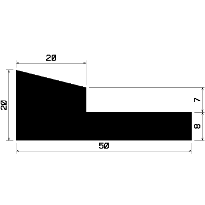 Wi 0908 - gumi profilok - Szögalakú profil / L-profil